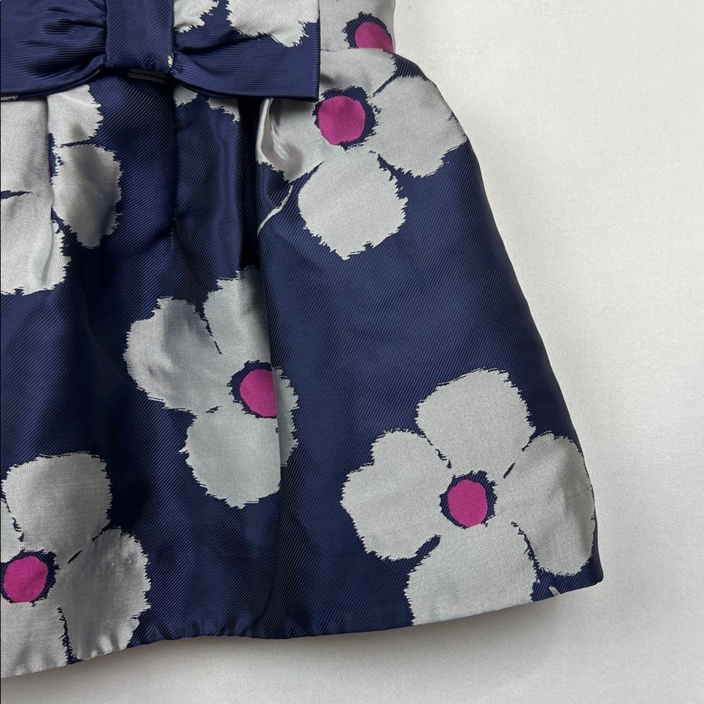 Janie and Jack navy with silver and pink flowers party dress size 3-6 months - Picture 8 of 12